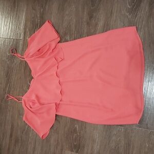 (S) Lord & Taylor Design Lab Solir Color Cold Shoulder Ruffle Statement Sleeves